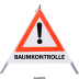 Faltsignal - Gefahrenstelle mit Text: BAUMKONTROLLE Faltsignal - Gefahrenstelle mit Text: BAUMKONTROLLE