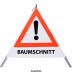 Faltsignal - Gefahrenstelle mit Text: BAUMSCHNITT