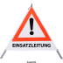 Faltsignal - Gefahrenstelle mit Text: EINSATZLEITUNG