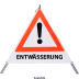 Faltsignal - Gefahrenstelle mit Text: ENTWÄSSERUNG Faltsignal - Gefahrenstelle mit Text: ENTWÄSSERUNG