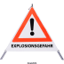 Faltsignal - Gefahrenstelle mit Text: EXPLOSIONSGEFAHR Faltsignal - Gefahrenstelle mit Text: EXPLOSIONSGEFAHR