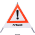 Faltsignal - Gefahrenstelle mit Text: GEFAHR Faltsignal - Gefahrenstelle mit Text: GEFAHR