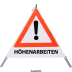 Faltsignal - Gefahrenstelle mit Text: HÖHENARBEITEN