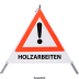 Faltsignal - Gefahrenstelle mit Text: HOLZARBEITEN Faltsignal - Gefahrenstelle mit Text: HOLZARBEITEN