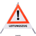 Faltsignal - Gefahrenstelle mit Text: LEITUNGSZUG