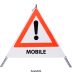 Faltsignal - Gefahrenstelle mit Text: MOBILE Faltsignal - Gefahrenstelle mit Text: MOBILE