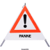 Faltsignal - Gefahrenstelle mit Text: PANNE Faltsignal - Gefahrenstelle mit Text: PANNE