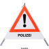 Faltsignal - Gefahrenstelle mit Text: POLIZEI Faltsignal - Gefahrenstelle mit Text: POLIZEI