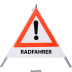 Faltsignal - Gefahrenstelle mit Text: RADFAHRER Faltsignal - Gefahrenstelle mit Text: RADFAHRER