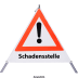 Faltsignal - Gefahrenstelle mit Text: Schadensstelle Faltsignal - Gefahrenstelle mit Text: Schadensstelle