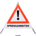 Faltsignal - Gefahrenstelle mit Text: SPRENGARBEITEN