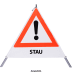 Faltsignal - Gefahrenstelle mit Text: STAU