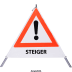 Faltsignal - Gefahrenstelle mit Text: STEIGER