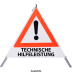 Faltsignal - Gefahrenstelle mit Text: TECHNISCHE HILFELEISTUNG