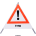Faltsignal - Gefahrenstelle mit Text: THW Faltsignal - Gefahrenstelle mit Text: THW