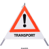 Faltsignal - Gefahrenstelle mit Text: TRANSPORT Faltsignal - Gefahrenstelle mit Text: TRANSPORT
