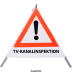 Faltsignal - Gefahrenstelle mit Text: TV-KANALINSPEKTION