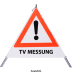 Faltsignal - Gefahrenstelle mit Text: TV MESSUNG Faltsignal - Gefahrenstelle mit Text: TV MESSUNG