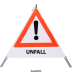 Faltsignal - Gefahrenstelle mit Text: UNFALL Faltsignal - Gefahrenstelle mit Text: UNFALL