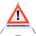 Faltsignal - Gefahrenstelle mit Text: WASSERROHRBRUCH