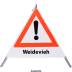 Faltsignal - Gefahrenstelle mit Text: Weidevieh Faltsignal - Gefahrenstelle mit Text: Weidevieh