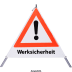 Faltsignal - Gefahrenstelle mit Text: Werksicherheit Faltsignal - Gefahrenstelle mit Text: Werksicherheit