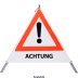 Faltsignal - Gefahrenstelle mit Text: ACHTUNG