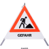 Faltsignal - Baustelle mit Text: GEFAHR Faltsignal - Baustelle mit Text: GEFAHR
