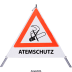 Faltsignal - Rauchverbot mit Text: ATEMSCHUTZ Faltsignal - Rauchverbot mit Text: ATEMSCHUTZ