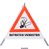 Faltsignal - Rauchverbot mit Text: BETRETEN VERBOTEN
