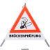 Faltsignal - Rauchverbot mit Text: BRÜCKENPRÜFUNG
