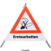 Faltsignal - Rauchverbot mit Text: Erntearbeiten Faltsignal - Rauchverbot mit Text: Erntearbeiten