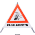 Faltsignal - Rauchverbot mit Text: KANALARBEITEN Faltsignal - Rauchverbot mit Text: KANALARBEITEN