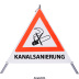 Faltsignal - Rauchverbot mit Text: KANALSANIERUNG Faltsignal - Rauchverbot mit Text: KANALSANIERUNG