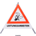 Faltsignal - Rauchverbot mit Text: LEITUNGSARBEITEN Faltsignal - Rauchverbot mit Text: LEITUNGSARBEITEN