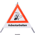 Faltsignal - Rauchverbot mit Text: Asbestarbeiten Faltsignal - Rauchverbot mit Text: Asbestarbeiten