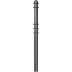 Absperr-Stilpfosten mit Halbkugelkopf und Ringprofil, Ø 76 mm Absperr-Stilpfosten mit Halbkugelkopf und Ringprofil, Ø 76 mm