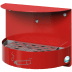 Roter Wandascher H 23 aus Metall mit Lochblech und Zigarettensymbol