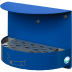 Blauer Wandascher H 23 aus Metall mit Aschenbecher und Zigarettensymbol