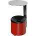 Wandascher WH 10 roter Wandaschenbecher mit schwarzem Deckel und optionalem Dach aus Metall