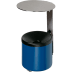 Wandascher WH 10 blauer Wandaschenbecher mit schwarzem Deckel und Edelstahl-Dach