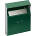 Grüner Wandascher WH 28 aus Metall mit Zigarettensymbol