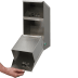 Wandascher WH 41 aus Edelstahl mit und ohne Standfuß, geöffnet mit Hand