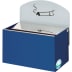 Blauer Wandascher WH 9 mit Schild und Zigarettensymbol