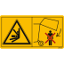 Maschinenschild Nicht unter die angehobene Heckklappe treten, bevor Sicherung angelegt ist Maschinenschild Nicht unter die angehobene Heckklappe treten, bevor Sicherung angelegt ist