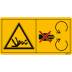 Maschinenschild Niemals in die sich drehende Schnecke greifen Maschinenschild Niemals in die sich drehende Schnecke greifen