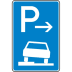 Parken halb auf Gehwegen (Anfang) - Verkehrsschild VZ 315-51
