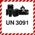 Gefahrzettel LITHIUM METAL BATTERY, UN 3091 Gefahrzettel LITHIUM METAL BATTERY, UN 3091