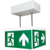 Rettungszeichenwürfel QUADRO CUBIC mit Pendelaufhängung, 7L-Schutzlicht Rettungszeichenwürfel QUADRO CUBIC mit Pendelaufhängung, 7L-Schutzlicht