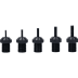 Fünf schwarze Gewindeadapter für Akku-Blindnietsetzgerät GOEBEL in verschiedenen Größen